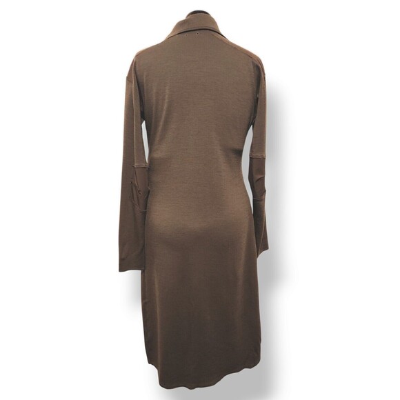 Nau Size L Womens Gray 100% Wool Long Sleeve Front Snap Sheath Dress *Flaw - Picture 9 of 9